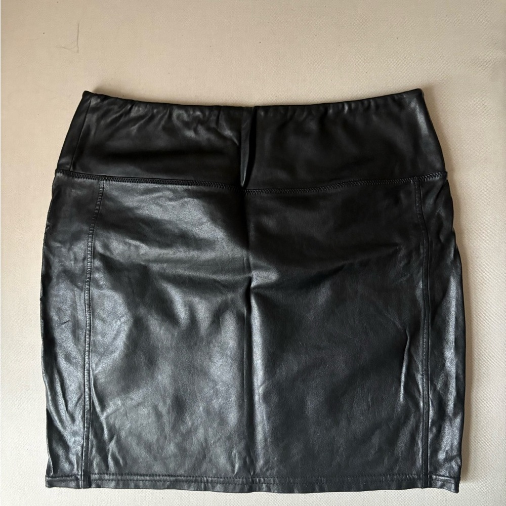 Black Faux Leather Skirt